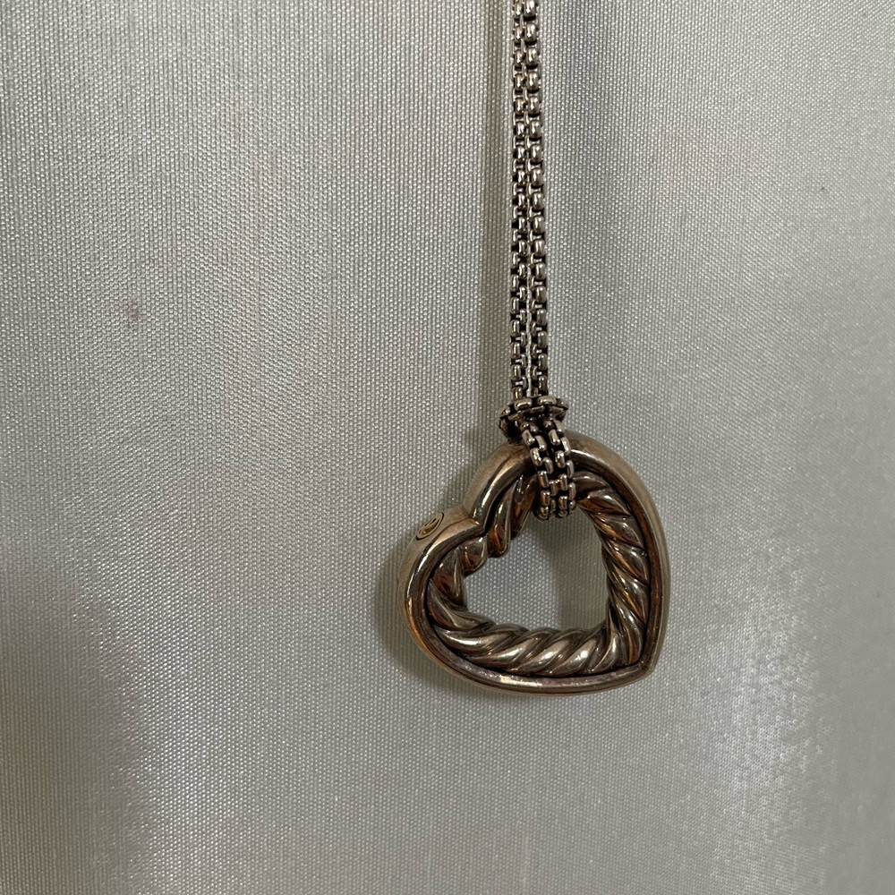 David Yurman  Cable Heart Necklace